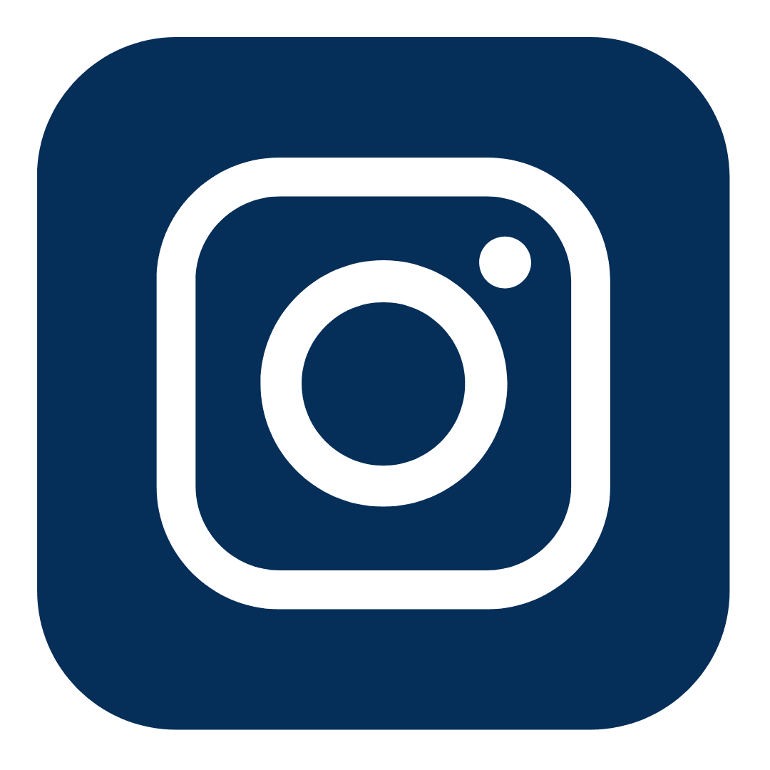 Instagram logo icon in dark blue.